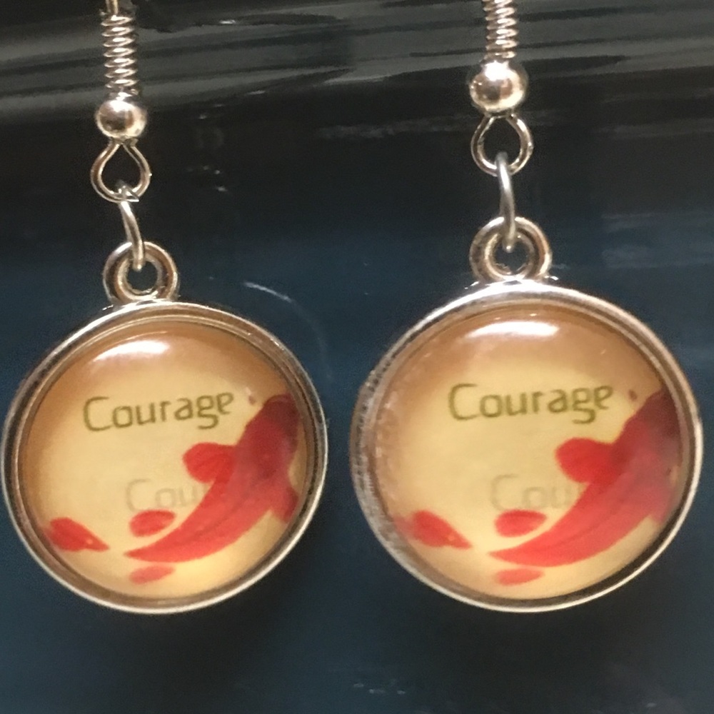Courage koi fish earrings